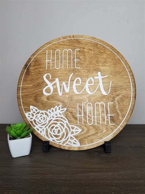 Round Wood Wall Sign Wood Sign Customized Home Décor Etsy