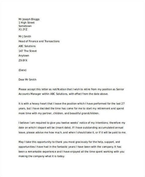 Standard Resignation Letter Template