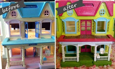Dollhouse Front Doll House Painting Plastic Diy Makeover