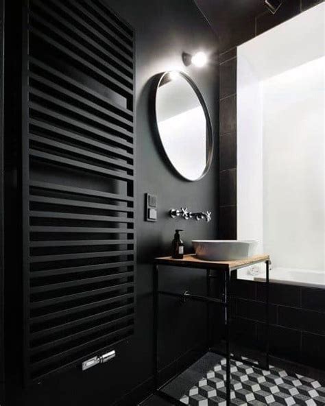An elegant and timeless trend. Top 60 Best Black Bathroom Ideas - Dark Interior Designs