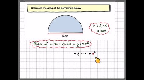 Because the square's area is w2 and the circle's area is (π/4) × w2. Finding the area of a semicircle - YouTube