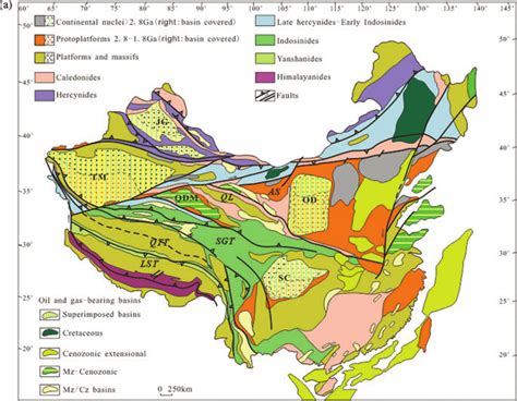 A The Sketch Map Showing The Tectonic Units Of China Modified From