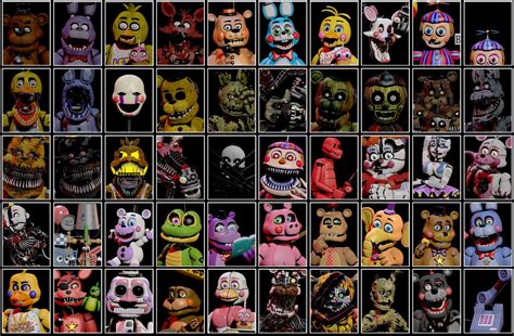 Fnaf Ucn Rcn And Dee Dees Roster With Custom Renders Sfm Posters