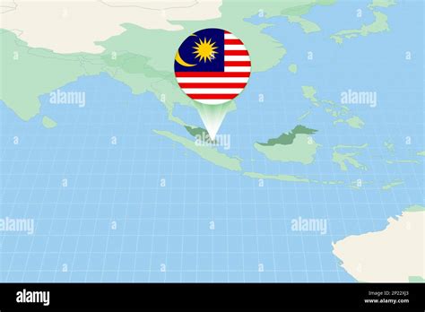 Ilustración De Mapa De Malasia Con La Bandera Ilustración Cartográfica