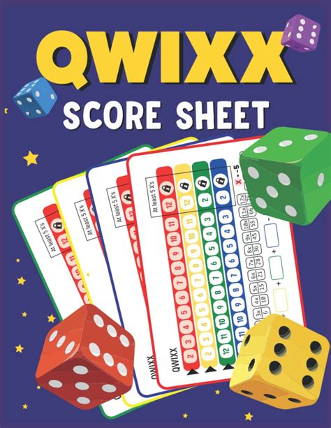 Qwixx Score Sheets With Colored Page Qwixx Mixx Score Sheets For