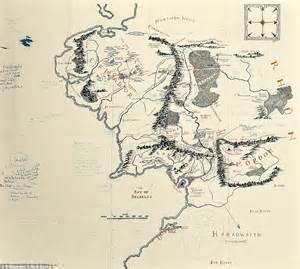 Map Of Middle Earth With J R R Tolkiens Handwritten Notes Sold For