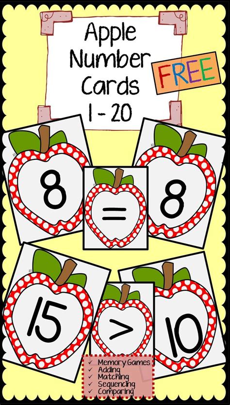 Check spelling or type a new query. FREE APPLE Math Number Cards for Sequencing, Matching ...