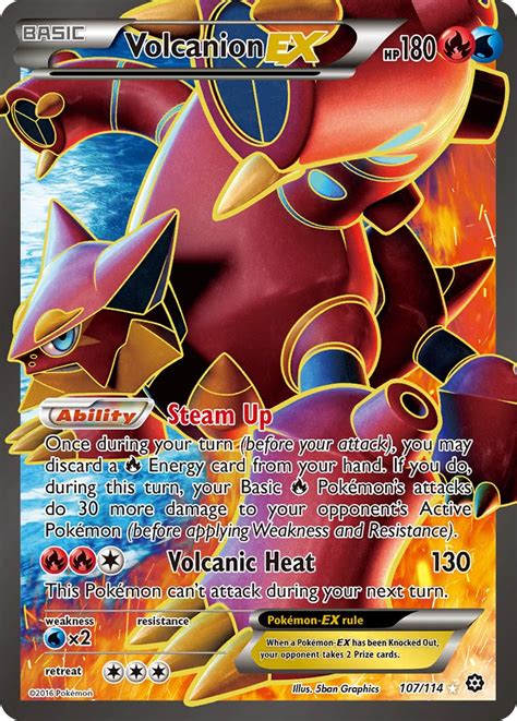 Pokémon Xy Steam Siege Card 107 Volcanion Ex Standard Holo Arcade