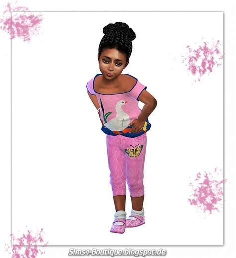 Designer Set Pants And Shirt For Toddler Girls At Sims4 Boutique Sims 4