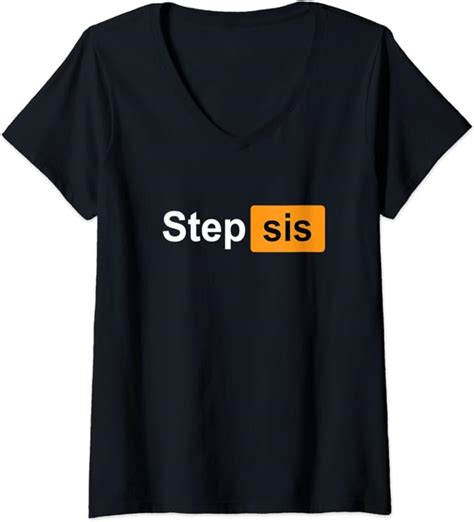 Womens Step Sis Funny Adult Costume V Neck T Shirt Clothing Shoes And Jewelry