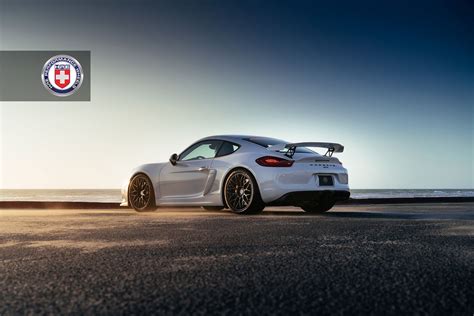 White Porsche Cayman Gt4 Poses With Wicked Hre Wheels Carscoops