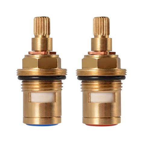 1 Pair Replacement Brass Ceramic Stem Disc Cartridge Faucet Valve