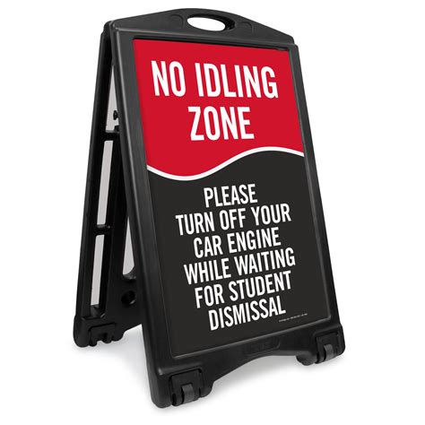 No Idling Zone Portable Sidewalk Sign Sku K Roll 1184