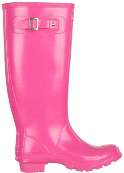 Hunter Womens Huntress Gloss Wellies In Pink Fuchsia Lyst