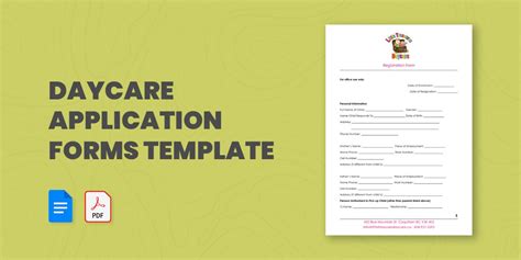 10 Daycare Application Form Templates Pdf Doc Format Download
