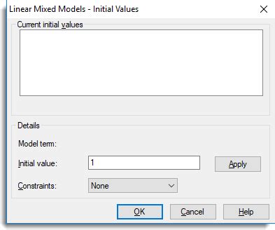 Linear Mixed Models Initial Values Genstat Knowledge Base