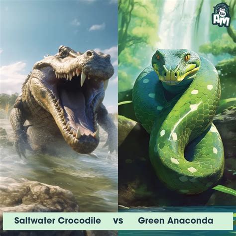 Saltwater Crocodile Vs Green Anaconda See Who Wins Animal Matchup