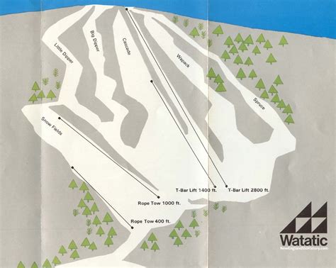 1971 72 Mt Watatic Trail Map New England Ski Map Database