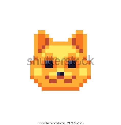 Cats Muzzle Pixel Art Cat Head Stock Vector Royalty Free 2174285565