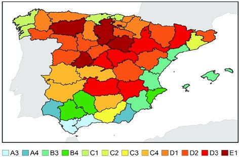 Climate Zones In Spain According To The Spanish Technical Building Code