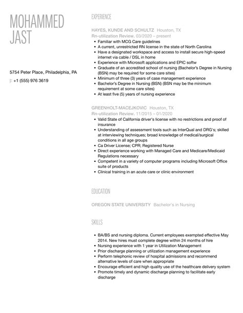 Rn-utilization Review Resume Samples | Velvet Jobs