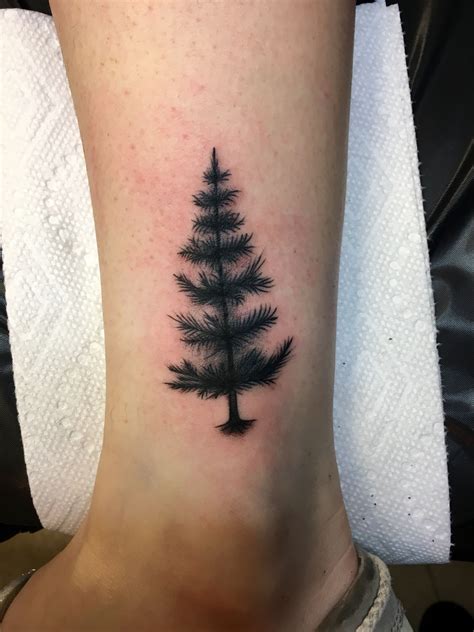 Pine Tree Tattoo Ankle Black Nature Tree Tattoo Ankle Tattoos Tree