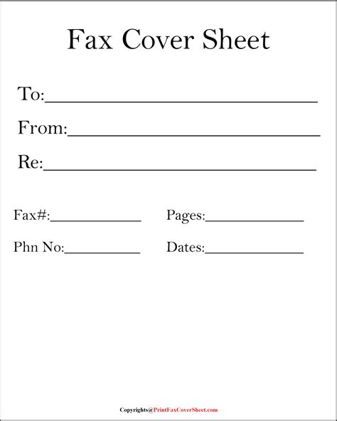 Free Printable Blank Fax Cover Sheet Template Pdf Fax Cover Sheet