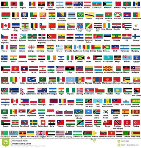 Grupo Do Vetor De Todas As Bandeiras Dos Estados Soberanos Dos Países Do Mundo Arranjado