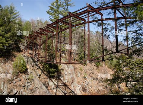 Remnants Of The “pumpkin Seed Bridge” At Livermore Falls In Campton