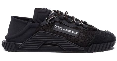 Dolce And Gabbana Leather Ns1 Logo Sneaker In Black Lyst