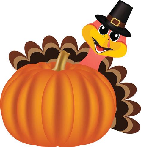 Cute Thanksgiving Pilgrim Turkey With Pumpkin Vinyl Decal Sticker