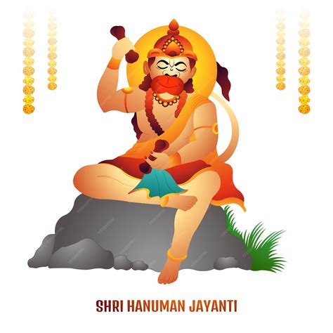 Haapy Hanuman Jayanti No Fundo Da Ilustração Da Celebração Do Senhor Hanuman Vetor Grátis