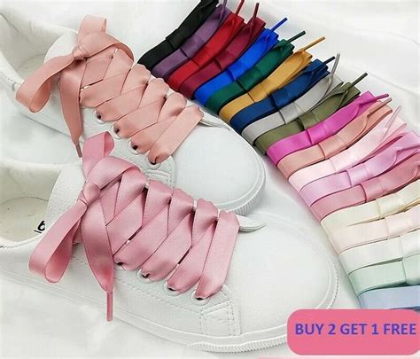 80cm 140cm Flat Shoelaces Ribbon Satin Shoe Laces Strings Sneakers