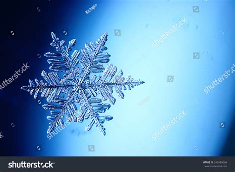 Natural Ice Crystal Snowflake Stock Photo 343089098