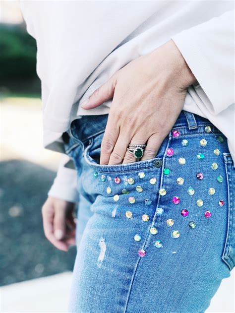 How To Diy An Embellish Jeans The Easy Way Besos Alina