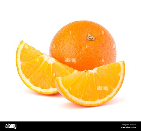 Whole Orange Fruit And His Segments Or Cantles Isolated On White