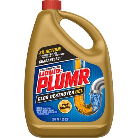 Liquid Plumr Pro Strength Clog Destroyer Gel With Pipeguard Liquid Drain Cleaner Ounces