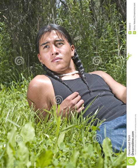 Modern Day Native American Teenage Boy Stock Photo Image