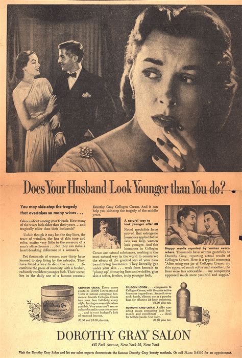 does your husband look younger than you do- 1951 Dorothy Gray Salon, NY