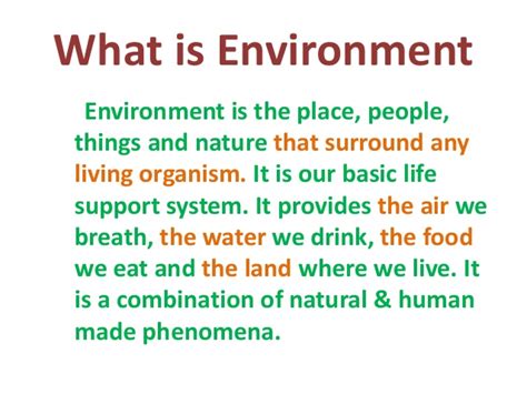 Environmental studies is an interdisciplinary subject examining the interplay between the. Our NAtural Environment