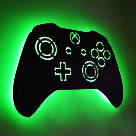 Led Lighted Xbox Controller Wall Art Video Game Art Game Room Decor