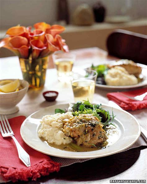 We've put together a collection of dinner party ideas, recipes, menu ideas, and preparation tips. Chicken Tarragon Menu | Martha Stewart Living - Cozy and ...