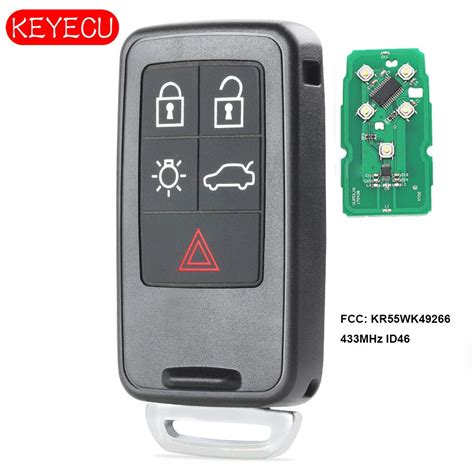 Keyecu Remote Car Key Shell 5 6 Buttons Fob For Volvo S60 V60 S80