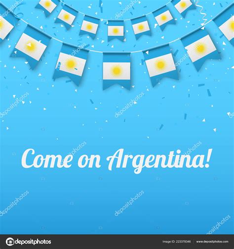 Vamos Argentina Antecedentes Con Banderas Nacionales Vector De Stock