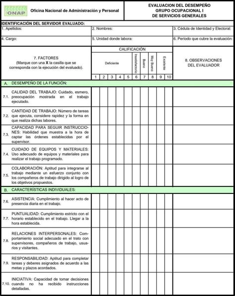 Formato De Evaluacion De Desempeño En Word 》 Diciembre 2023