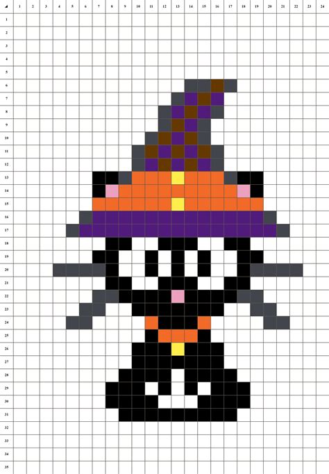 Chat Halloween Pixel Art Fond Blanc Pixel Art Halloween Cross