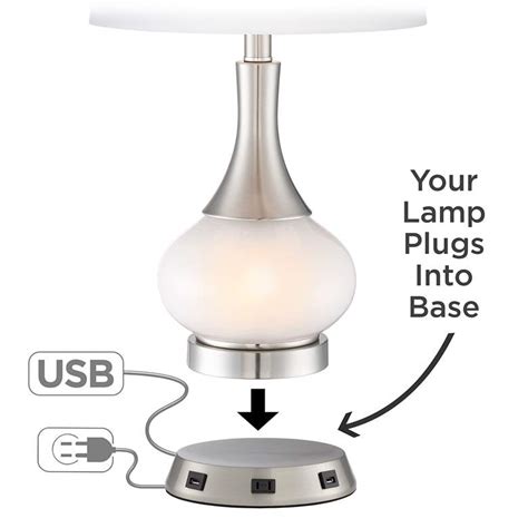 Get up to $100 in rewards! Universal Charging USB-Outlet Workstation Nickel Lamp Base ...