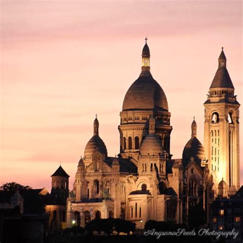 Paris Sunset Photo Sacre Coeur Cathedral Montmartre Church Etsy France