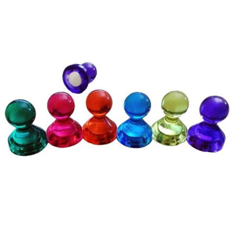 Clear Acrylic Magnetic Push Pins Assorted Colors Ø11 Mm X 17mm