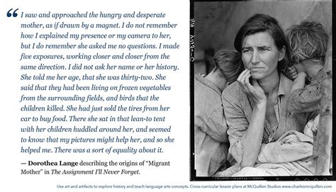 Dorothea Lange Describes The Origins Of Her Photograph Migrant Mother
